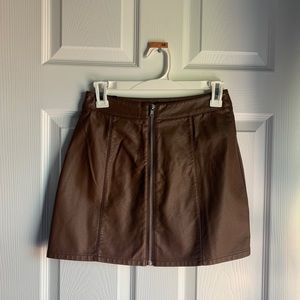 Brown Leather F21 Skirt